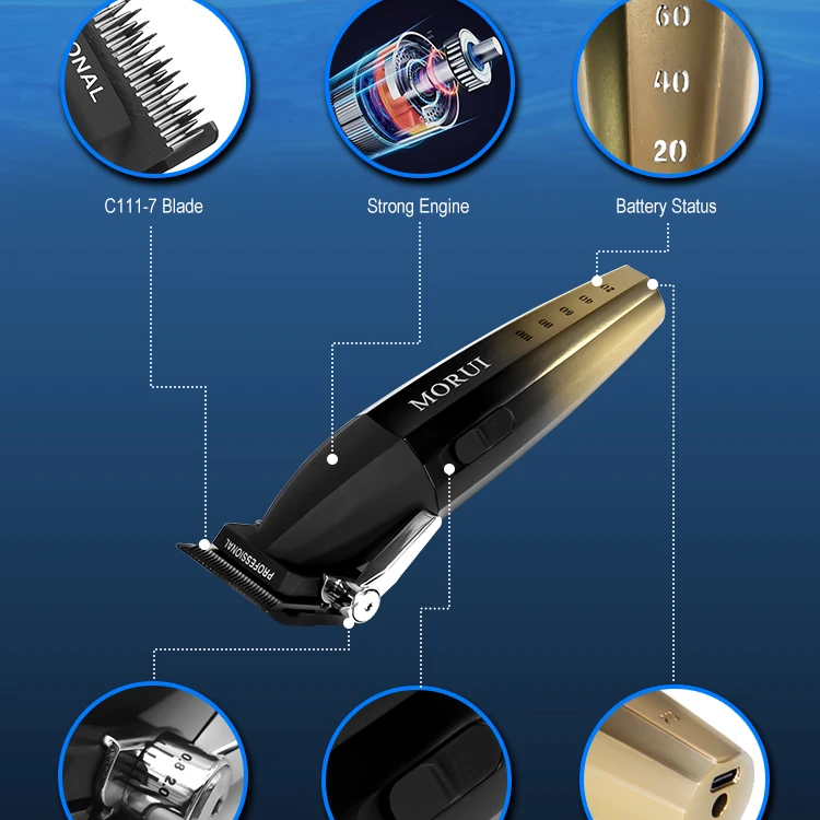 Morui Professional Rechargeable Electric Hair Clipper Trimmer Cordless Hair Clippers Best Hair