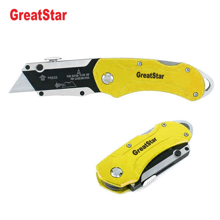 Quick Change Blades Folding Retractable Utility Knife Box Cutter Knife Carpet Knife Drywall