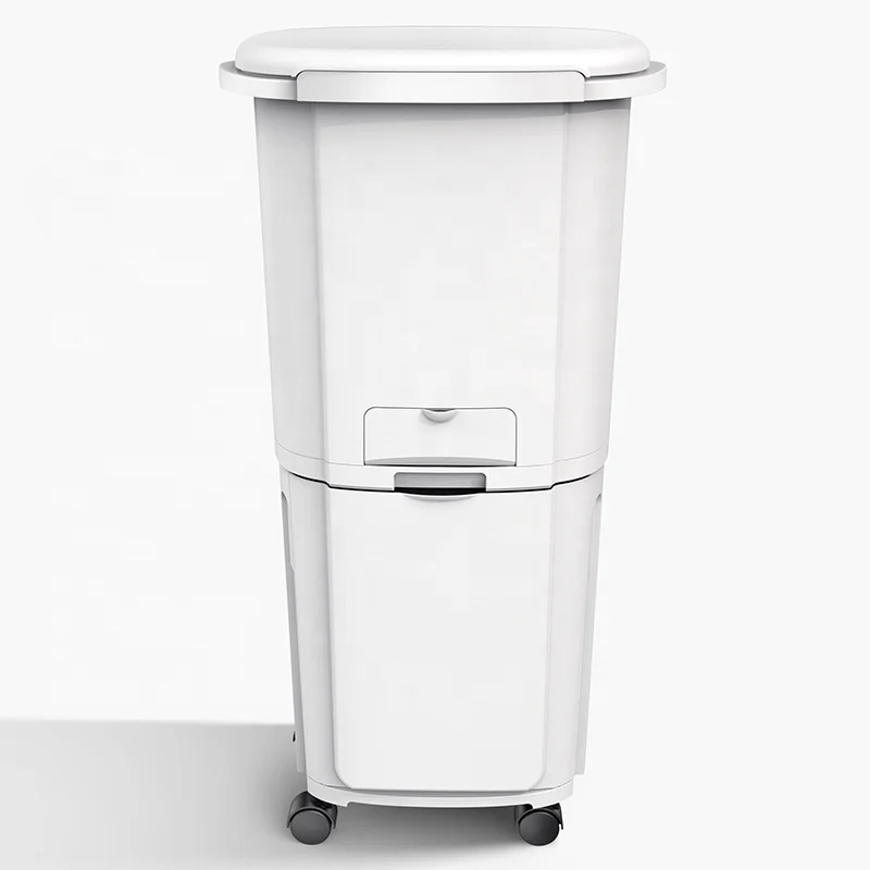 New Design Classified Large Wet and Dry Garbage Bin With Double-lay and Lid for Home Kitchen Living Room