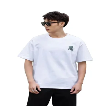 Factory direct sales white summer short sleeve men's tops clothing young boys streetwear plus size wholesale tshirts for mens