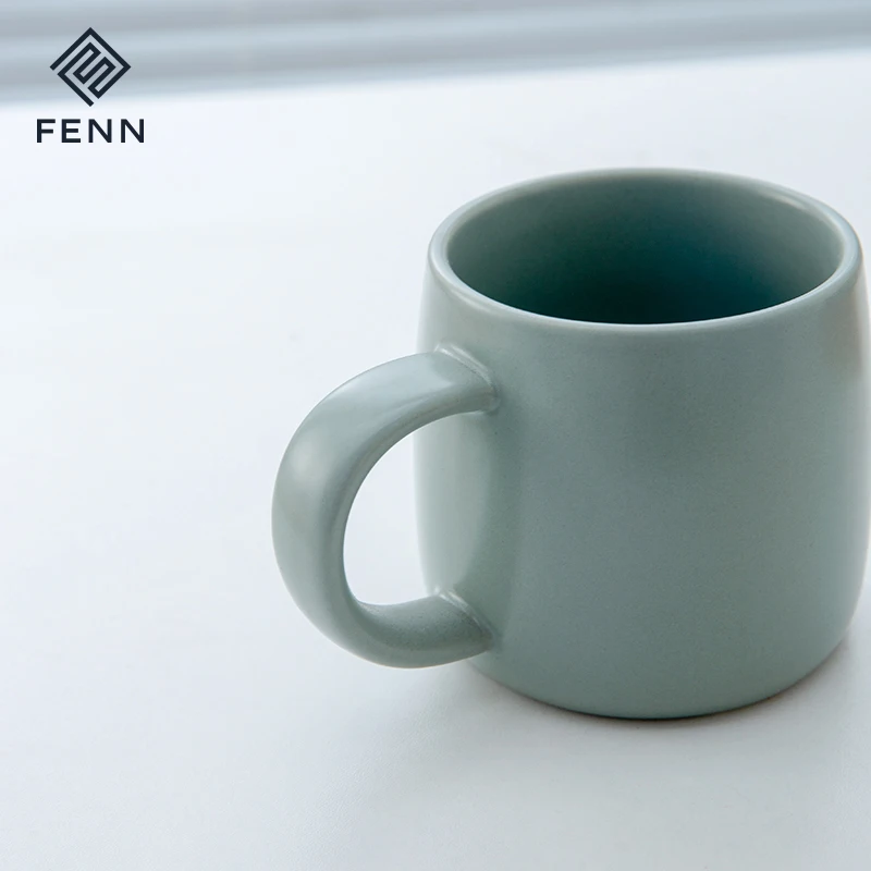 product fenn simple style 400ml solid color glaze porcelain mug home office use smooth surface ceramic coffee tea cup mugs-61