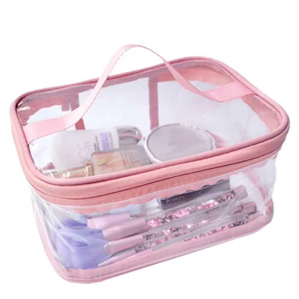 Clear Cute Toiletry Bag Transparent Small Makeup Bag Customized Pink Make  up Bags for Women - China PVC Bag and Cosmetic Bags price