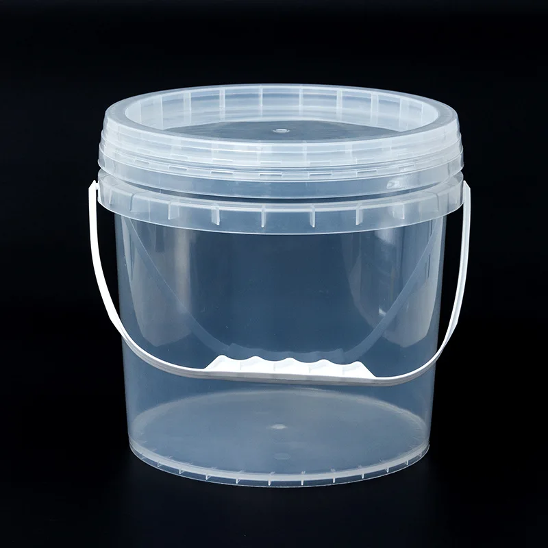 Free Sample 0.5/1/2 Litre Food Grade Clear Plastic Round Square Buckets With Lids Plastic Pail