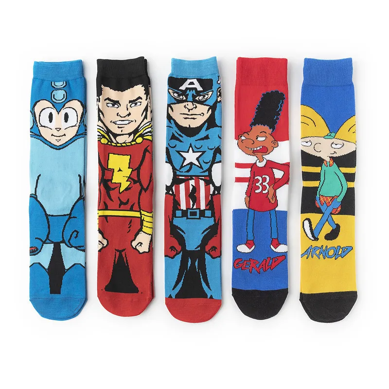 2023 Hot Selling Custom Design Funny Marvel Anime Super Hero Crew Socks ...