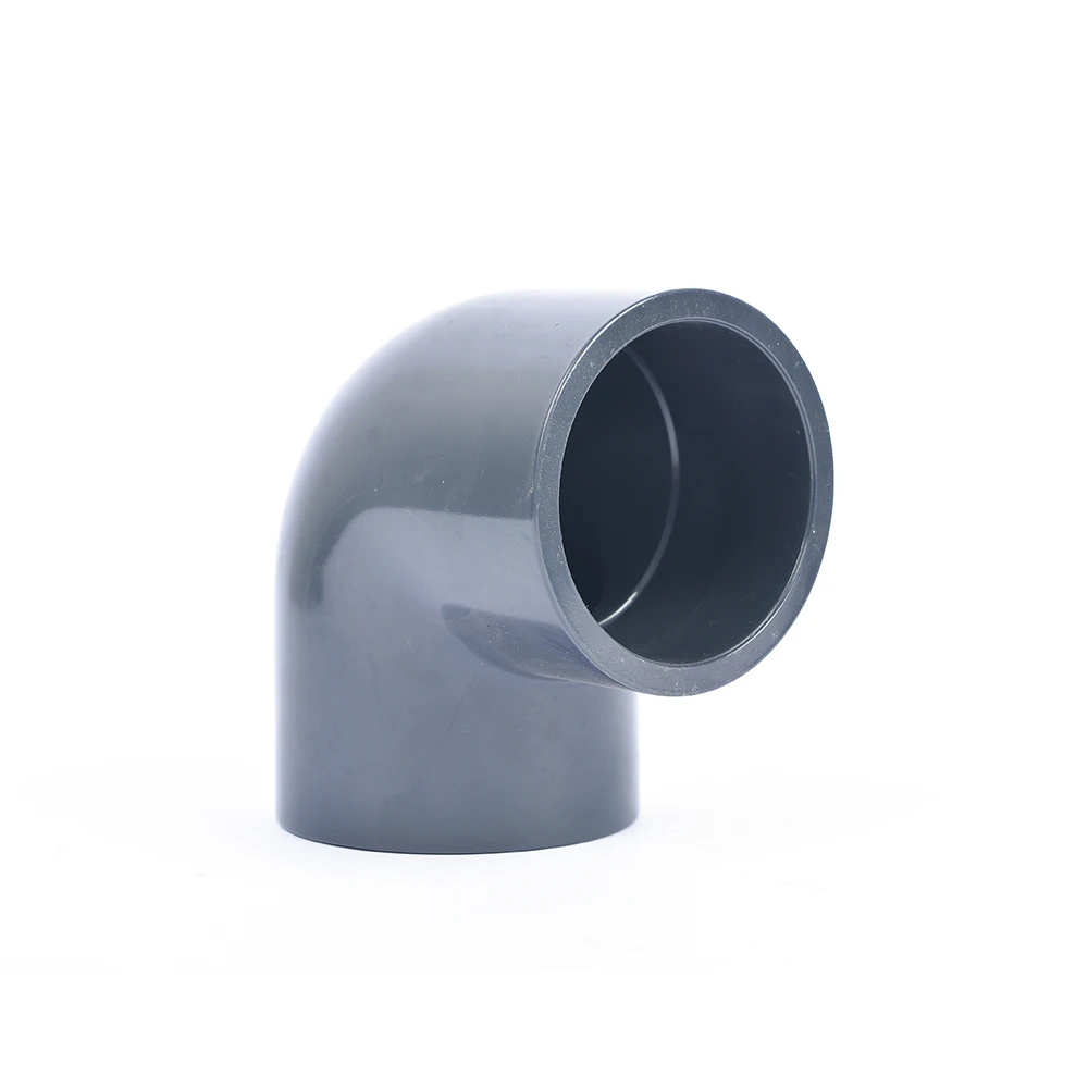 Wholesale UPVC plumbing fittings DIN standard plastic UPVC fittings 90 degree elbow in stock