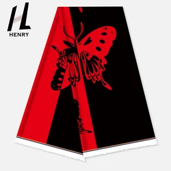 Henry новый дизайн красный и черный пэчворк Большой Бабочка принт полиэстер дышащая ткань для