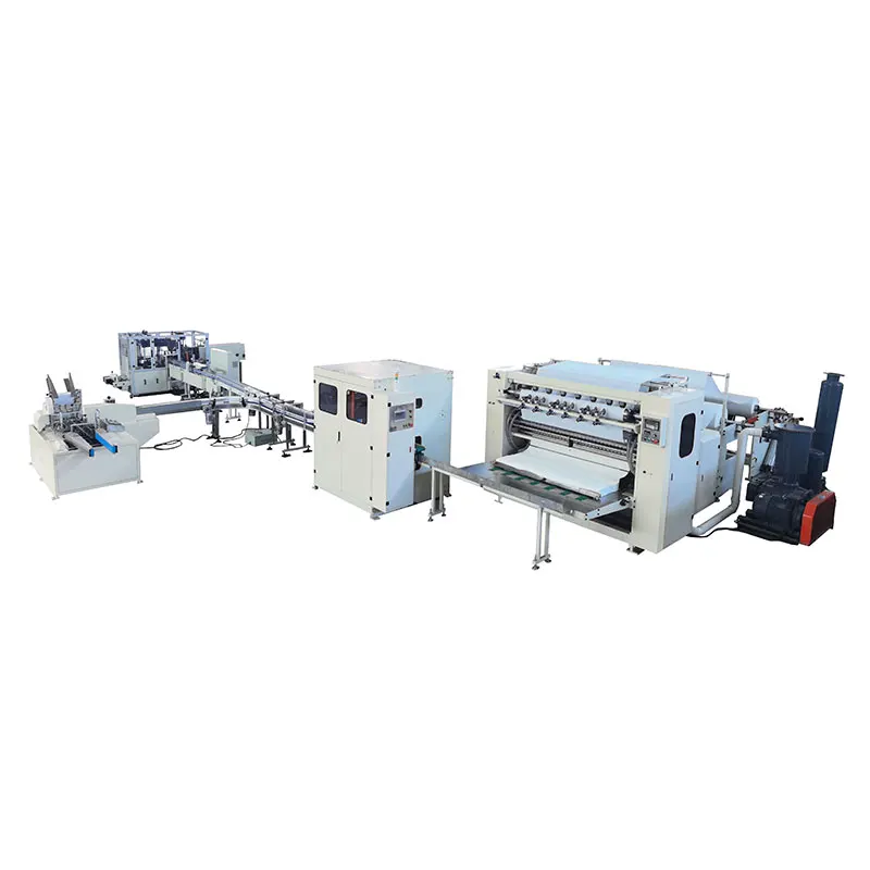 Factory Production Line PLC Controlled High Speed Automatic Facial Tissue Paper Folding Machine with Bearing and Engine