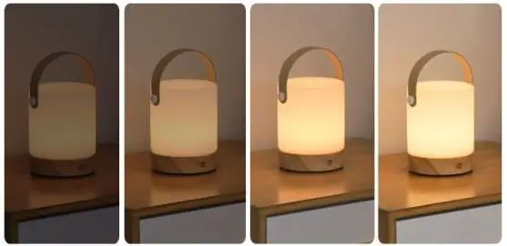 product new 2023 factory direct sell pe diffuse wood 2000 4000 mah rechargeable battery operated table lamp led for home camping-11