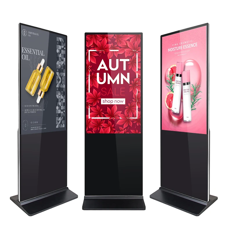 Affichage numérique sur pied 43 49 50 55 65 pouces Écran tactile interactif vertical Totem Kiosque Affichage publicitaire LCD