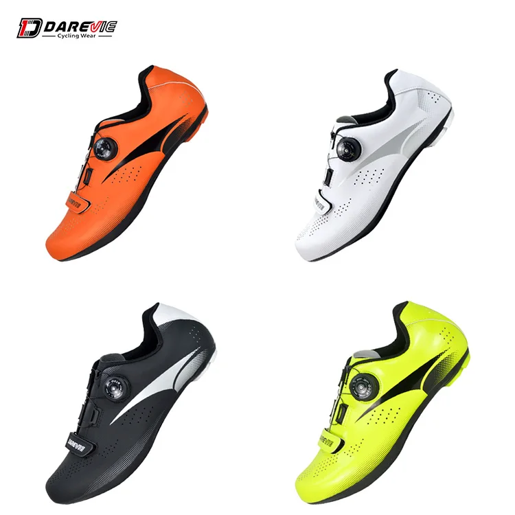 Scarpe da Ciclismo du Strada, Biciclette con Suola Rigida Professionali Traspiranti, Scarpe con Lucchetto, Scarpe Sportive Generali per Tutte Le Stagioni (rosso,44EU
