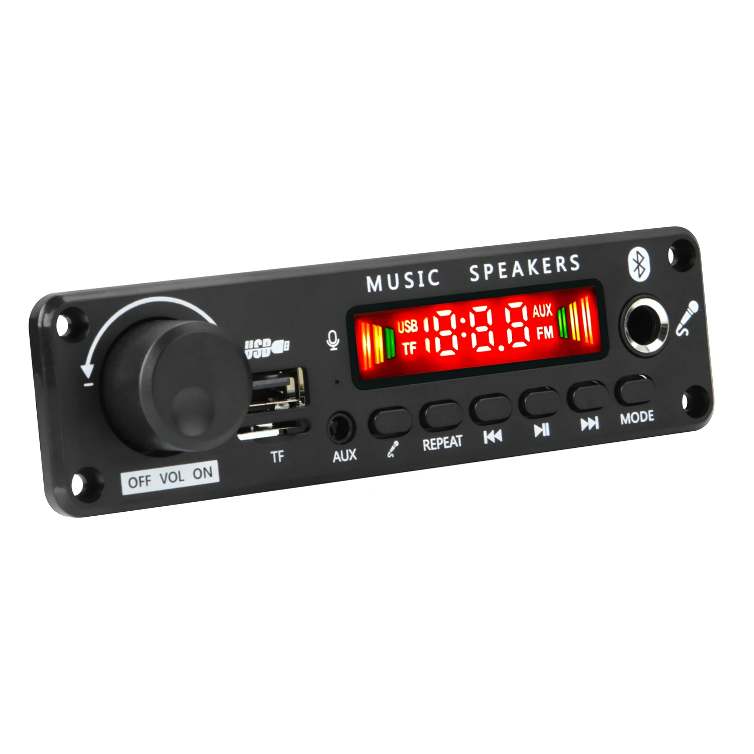 Amplificador de 12V 200W, Placa Decodificadora Bluetooth MP3, Reproductor  de Audio 2*100W, Módulo de Radio FM Inalámbrico para Auto, DIY, TF, USB,