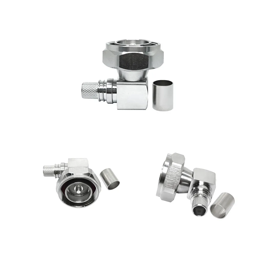 RF Connectors  L29 7/16 DIN Male Plug Right Angle Crimp EZ Type Waterproof for LMR400 RG8 RG213 RG214 Rf Coaxial Cable