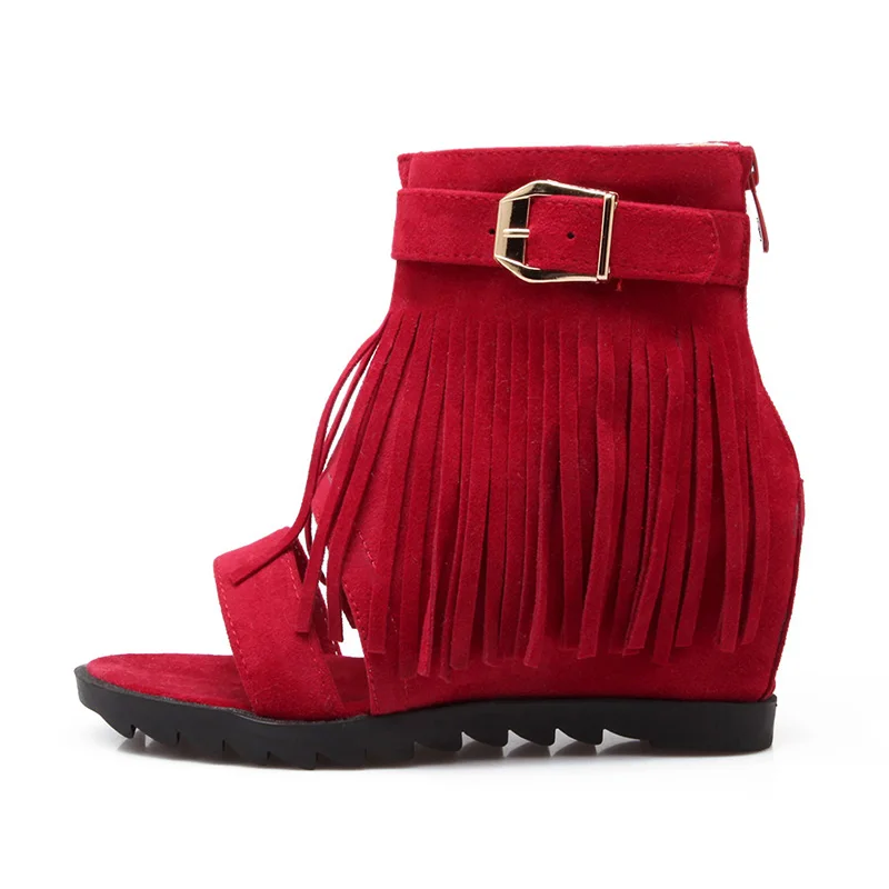Women Summer Stylish Open Toe Tassels Wedges - Buy Black Open Toe Wedge  Sandals Tassels,New Round Toe Tassel Wedge Shoes Woman,Fashion Cheap Woman  High Boot Wedge Sole Product on Alibaba.com