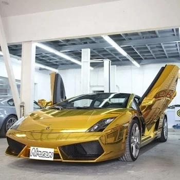 NPUDUN High Quality PVC Mirror Chrome Gold Car Wrap Vinyl sticker for whole Car Color Change Manufactory Directly