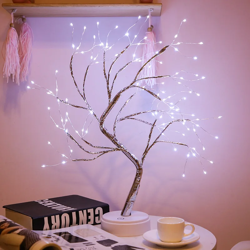 108 LED light string 3AA battery touch twinkle tree light for room Christmas decor USB RGB warm white table lamp night light