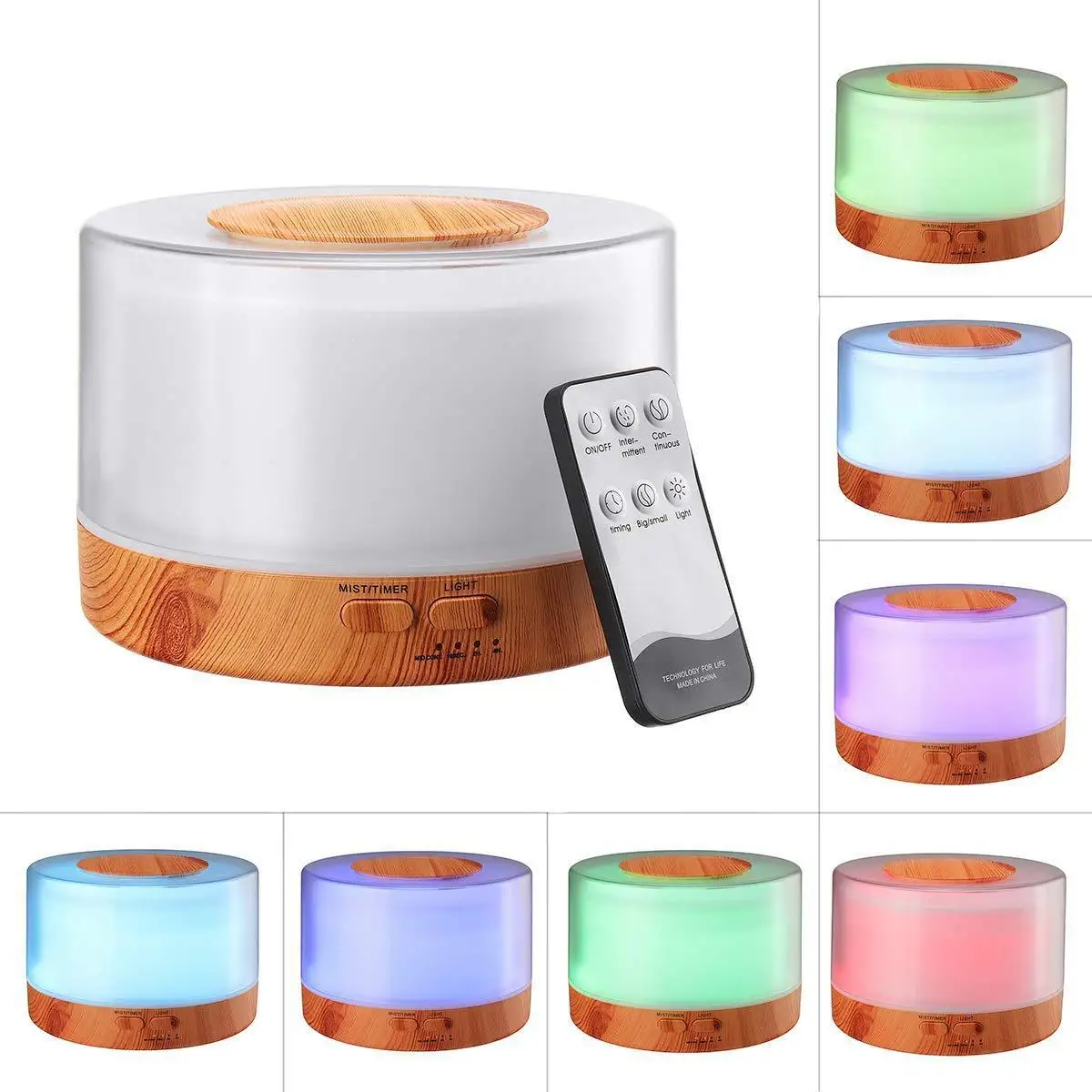 Wholesale 500ML Wooden Fragrance Aromatic Air Scent Aromatherapy Mist Humidifier Ultrasonic Aroma Essential Oil Diffusers