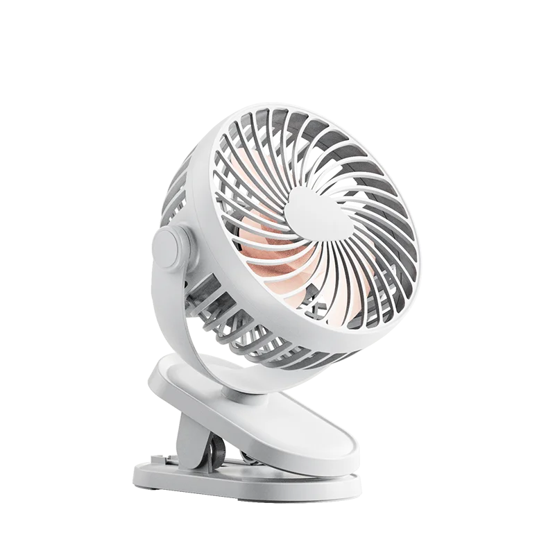 USB Clip on Fan Portable Small Fan With Big Capacity 3 Speeds Strong Airflow With Sturdy Clamp Quiet Personal Desk Fan