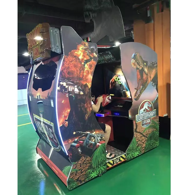 Three Plus Amusement Arcade Jurassic Park Adult 3d Shooting Gun Coin Operated Machine Arcade Game Machine Shooting