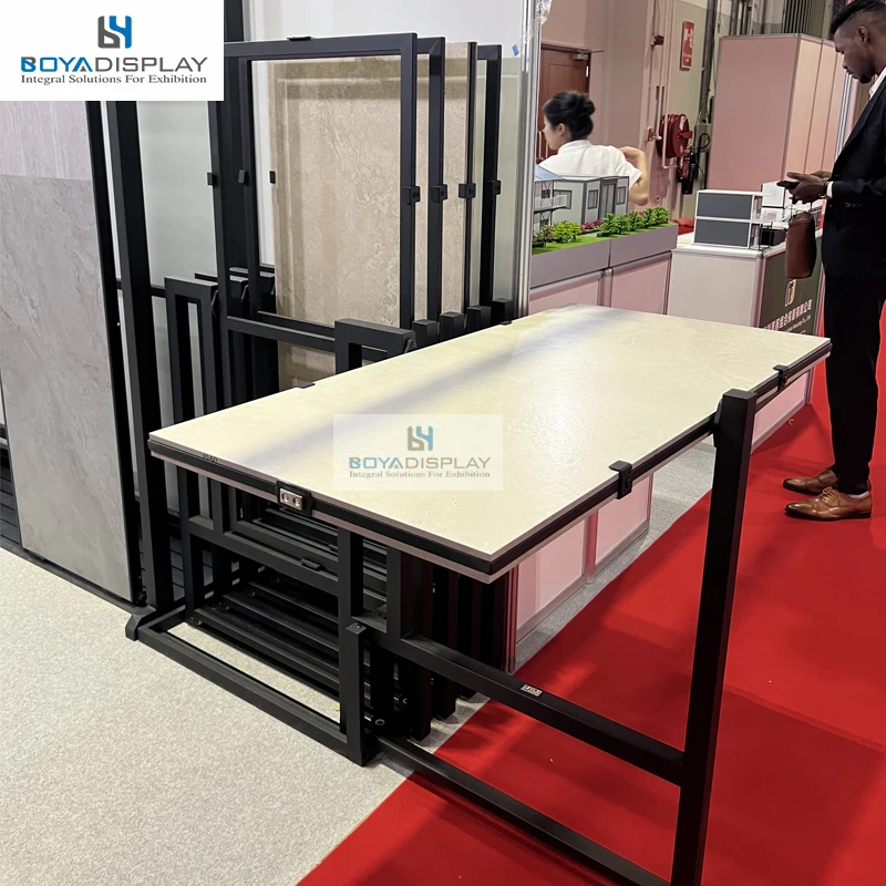 Customize Building Materials Exhibition Display Stands Showroom Solution Display Rack for Natural Stone Marble Granite