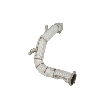 YT 304 Stainless Steel High-Flow Front Exhaust Pipe with Heat Shield and GPF for Audi A4 B9.5 Performance Downpipe
