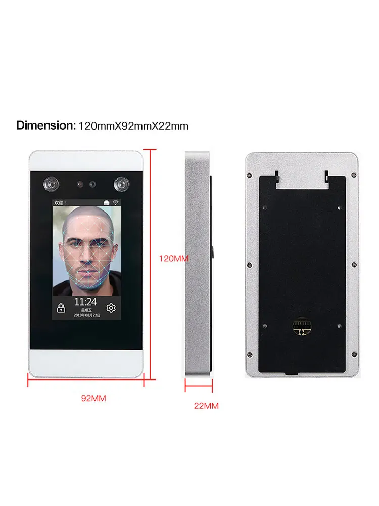 Touch Screen ID Card Scanner Fingerprint Face Recognition Guangdong ...