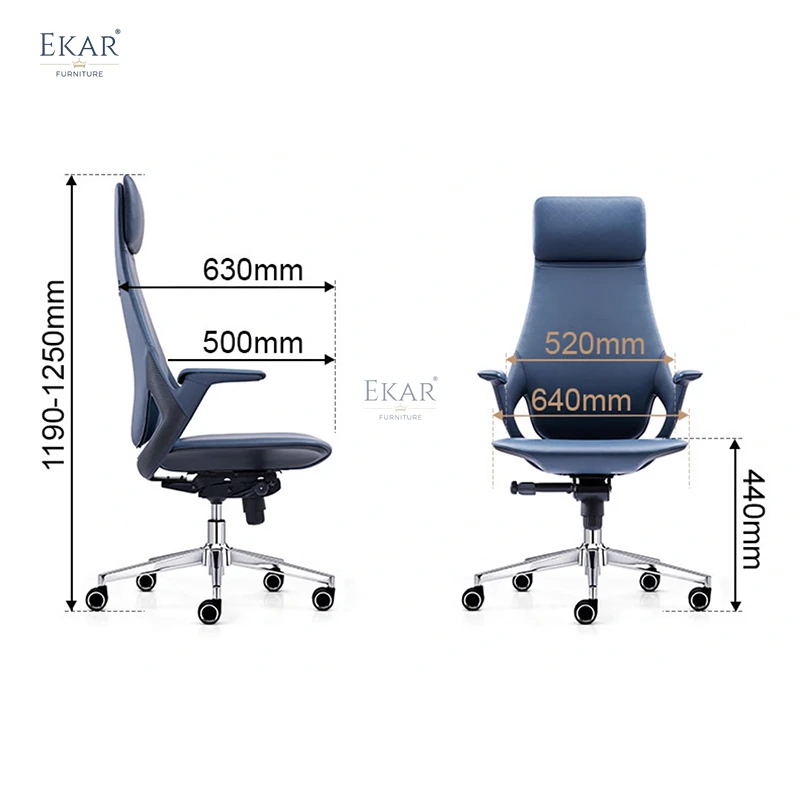 Elevate Your Office Comfort with a Premium Leather Adjustable Chair details