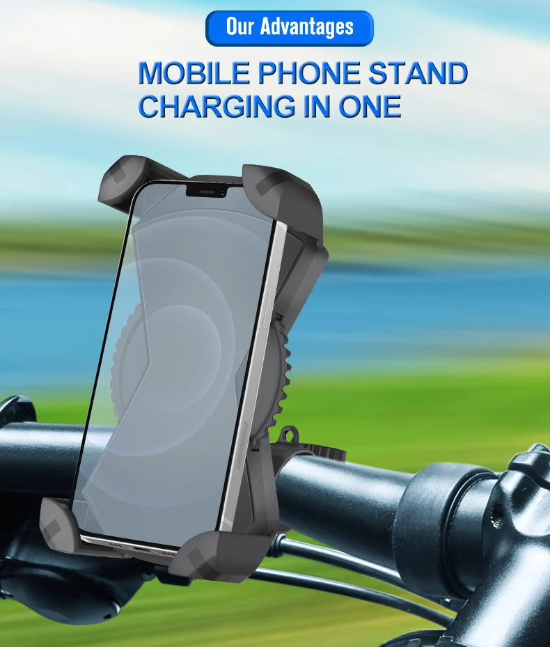 Waterproof Motorcycle Mobile Cellphone Holder Bike Handlebar Clip Stand