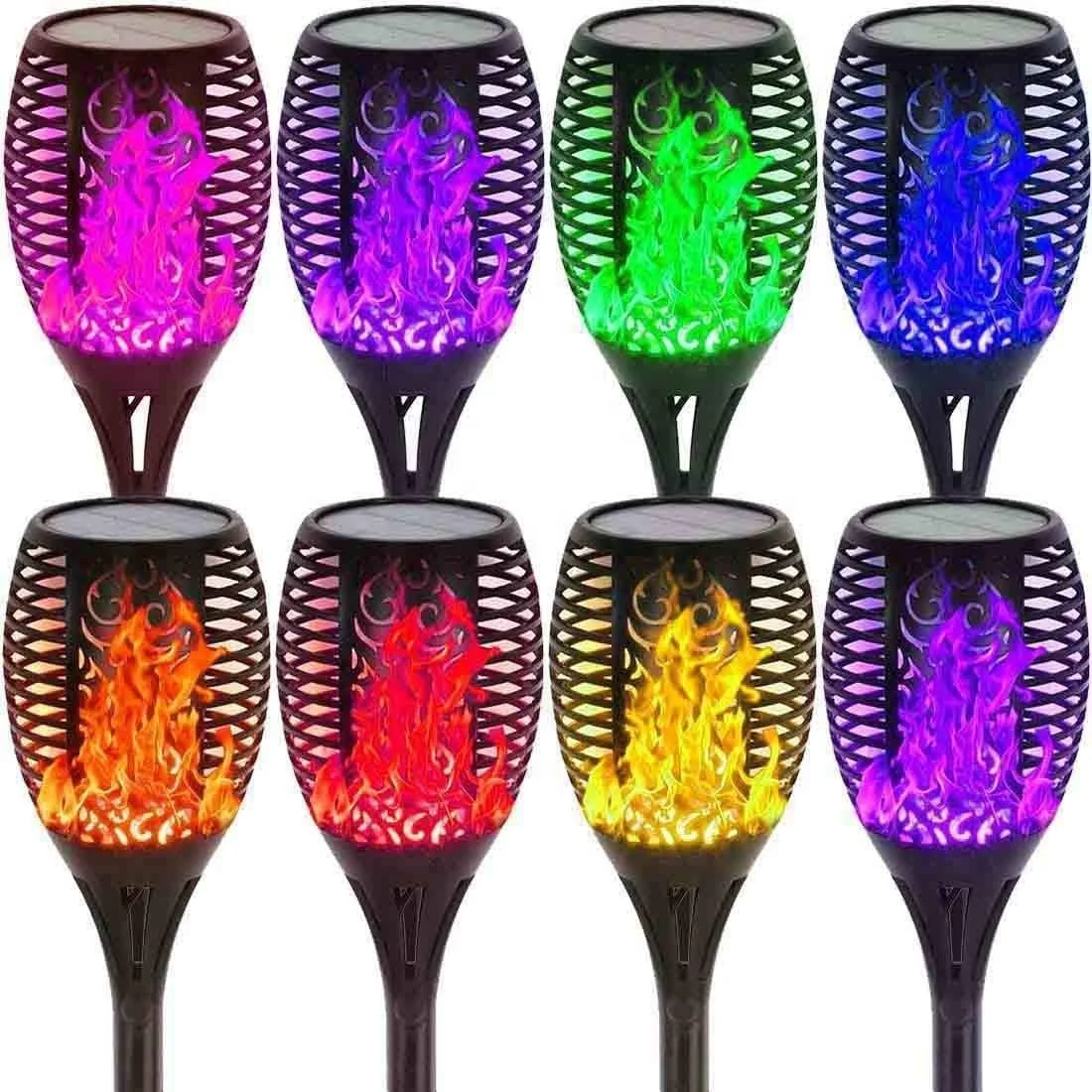 7 Changing Color Solar Outdoor Light Torch Christmas Landscape Decoration Garden Driveway Lawn Flickering Dancing Flame Lighting