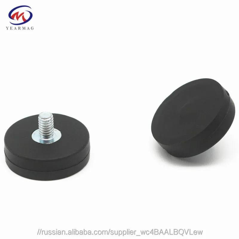 D22mm неодимовый магнит резиновой куртки с резьбовым стержнем
