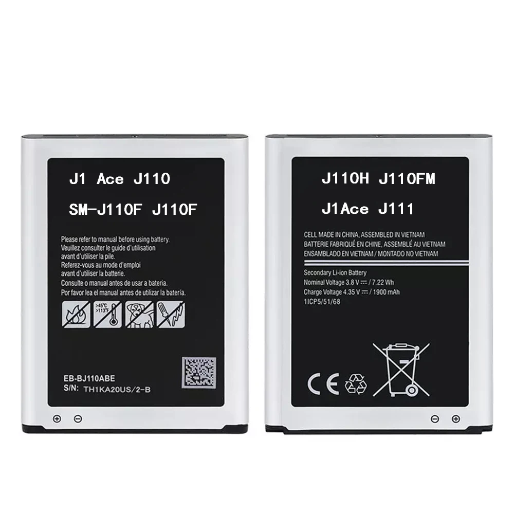 EB-BJ110ABE 1900mAh Original Battery for Samsung Galaxy J1 J Ace J110  J110FM J110F J110H J110F Factory Wholesale Free Sample