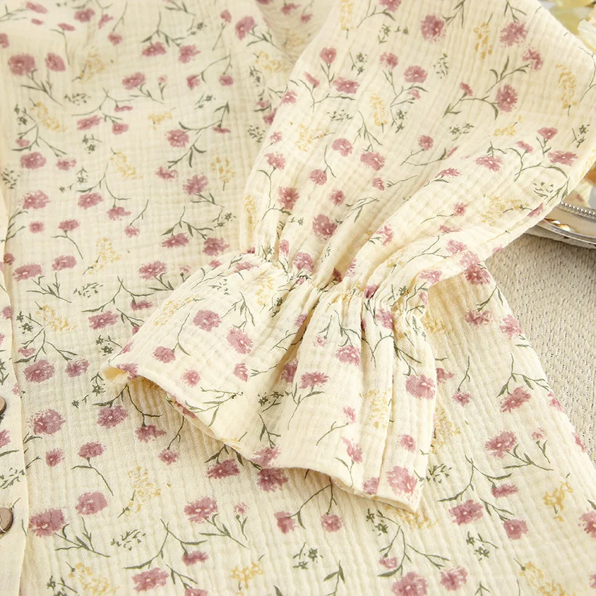 2026 Pure Cotton Pajamas Women's Spring and Summer Long Sleeves and Trousers — detail