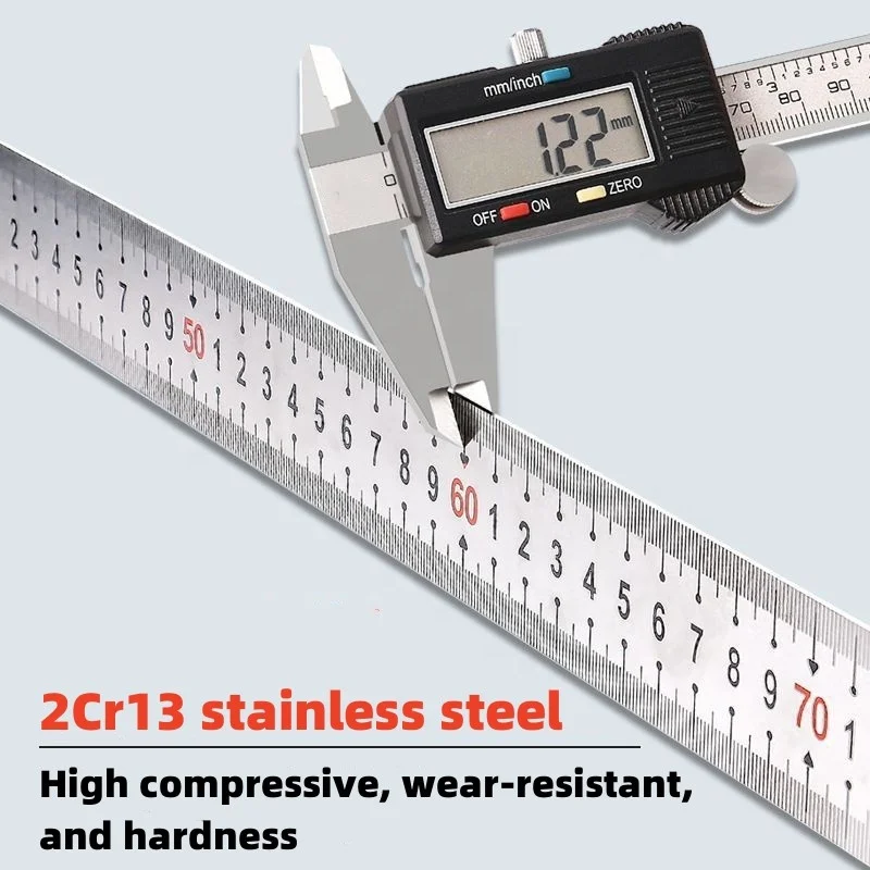 Мульти спецификация 15 см-200 см Передняя Метрическая и задняя английская нержавеющая сталь утолщенная прямая Линейка