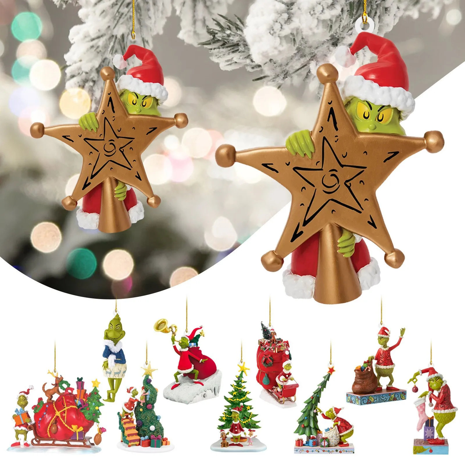 Grinchmas Decor for Christmas Tree, Grinchmas Christmas Tree Topper,  Grinchmas Christmas Decor for Small Tree, Xmas Supplies - AliExpress