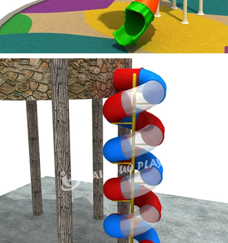Children Playground Plastic Tube Slide Parts Amusement Park Indoor