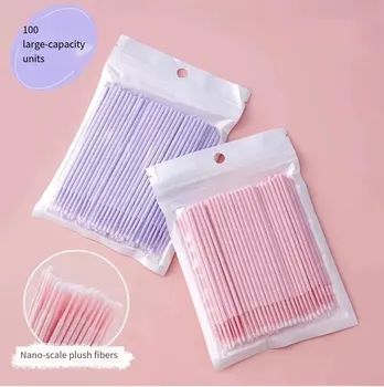 Multifunctional Nano Cosmetic Cotton Swabs Wipe Eyeliner Eyelash Cleaner Disposable Makeup Remover Cotton Swab 100pcs/Bag