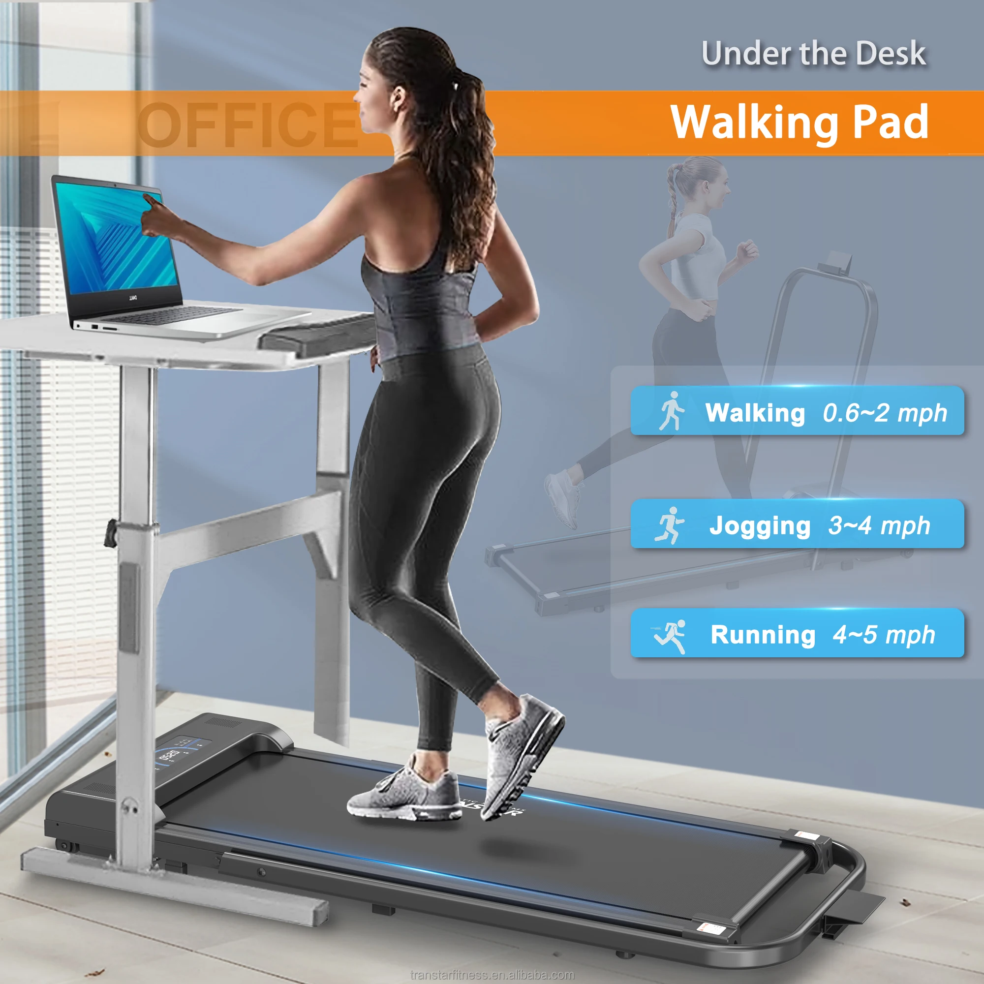 Compac Walkpad Portable Compact Treadmill Electric Walking Pad Running Machine Mini ...