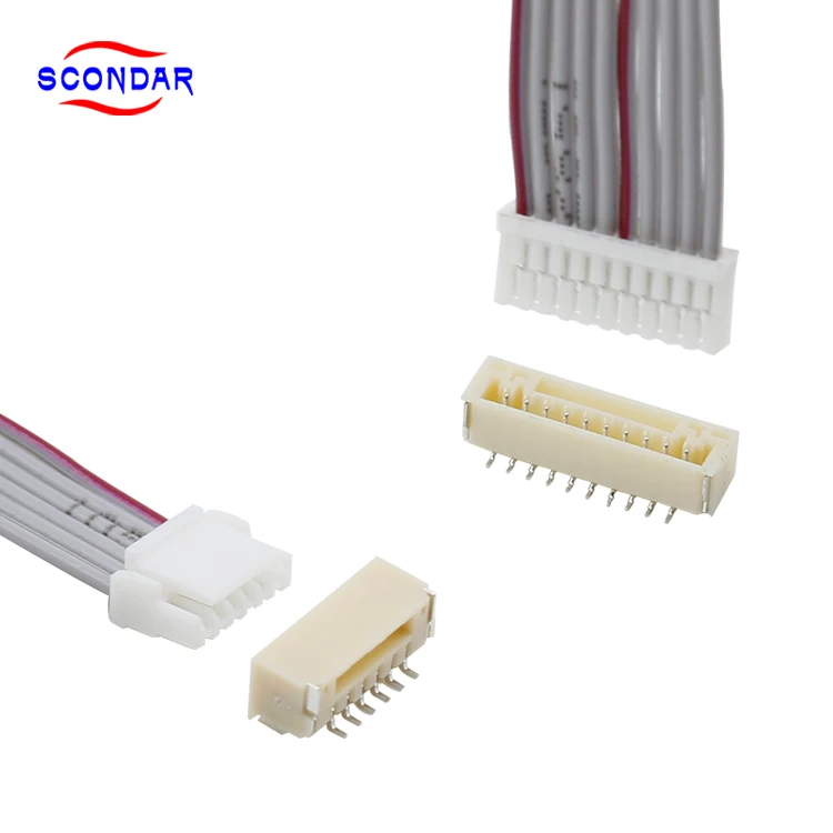 SCONDAR Customized OEM JST GH Connector Wire to Borad Wiring Harness 1.25mm Pitch Kit 2 3 6 8 Pin With Lock Wafer Housing
