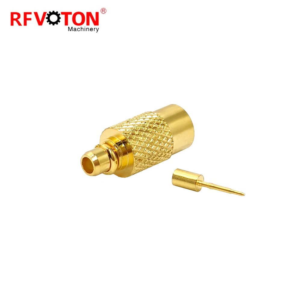 Factory Low Price Gold Plated MMcx Male Plug Macho Straight Rg402 Rg141 Coax Cable Copper Brass  Rf Coaxial Connector Converter