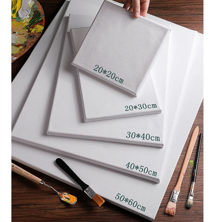 Oem 280g Cotton Blank Canvas Wooden Picture Frame Various Sizes Of Artist Painting Stretched