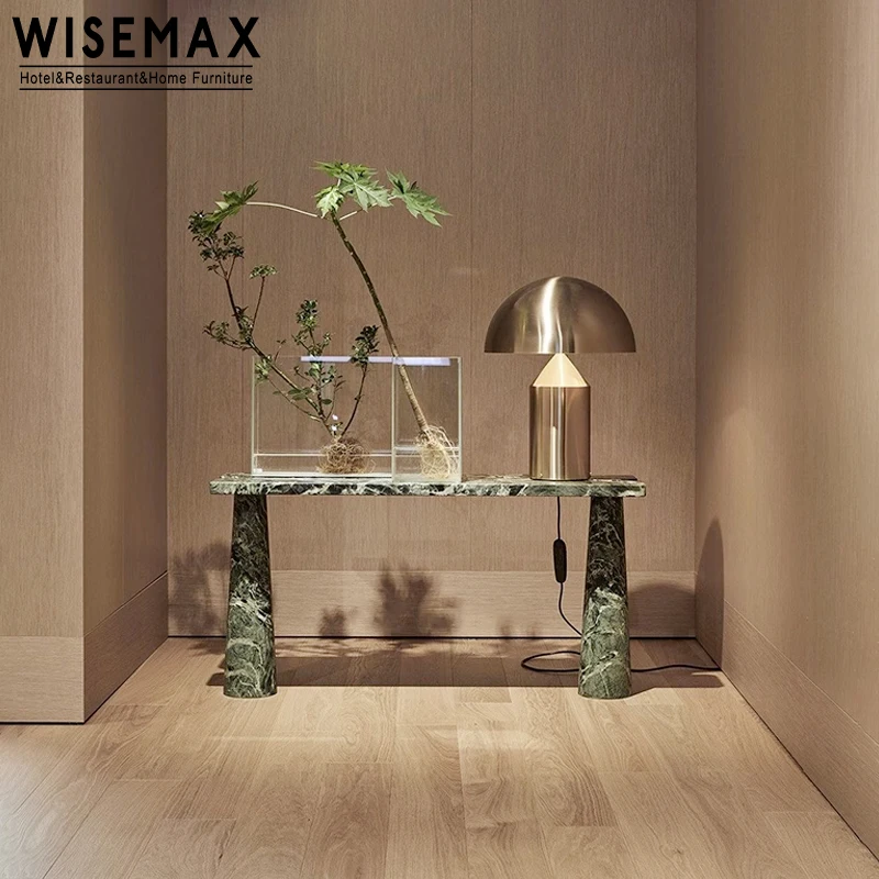 WISEMAX FURNITURE Marble Console Table Living Room Furniture Hallway Entrance Table Hotel Lobby Club Bar Decorative Table