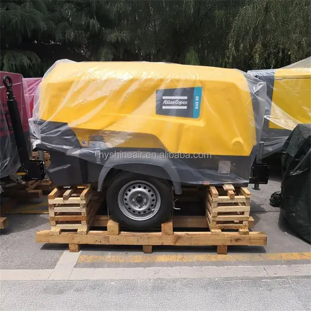 Atlas Copco XAS88 Portable KUBOTA Diesel Engine Screw Air Compressors 7bar 100psi 175cfm 5m³/min Efficient Compact Industrial