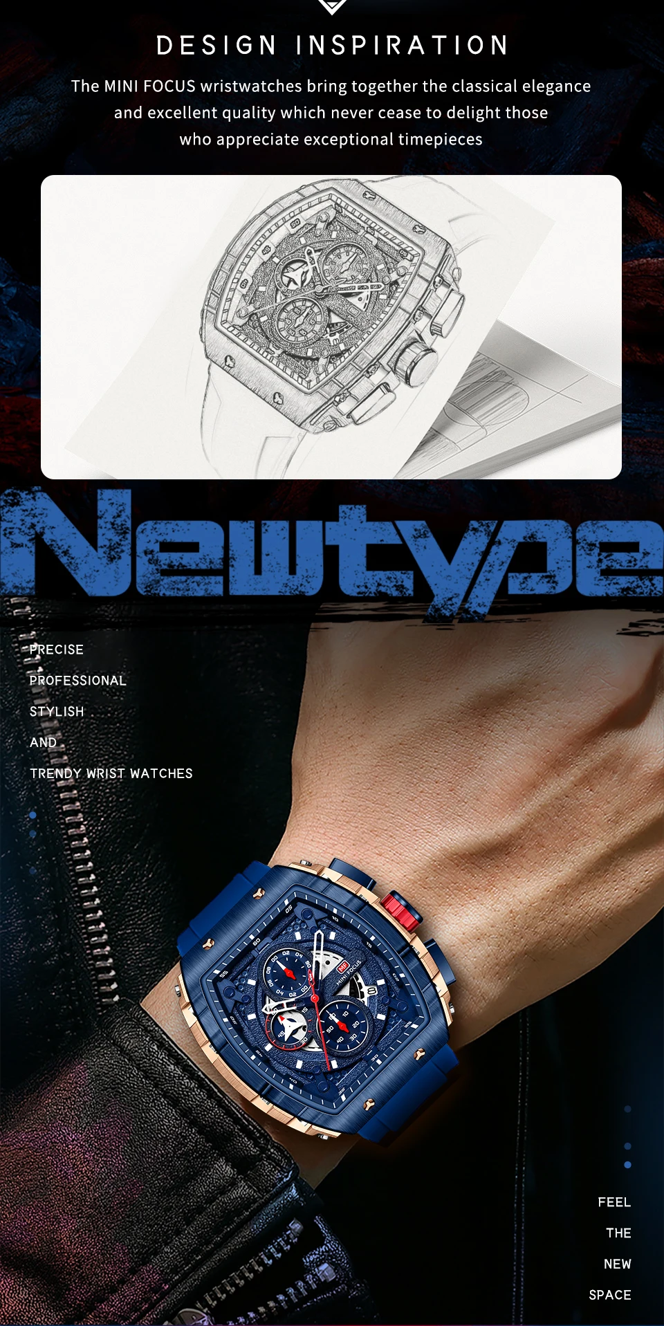 Mini Focus 0399 MF New Multifunction Square Quartz Watch for Man Waterproof Reloj Cuadrado Calendar Silicone Relogio Masculino