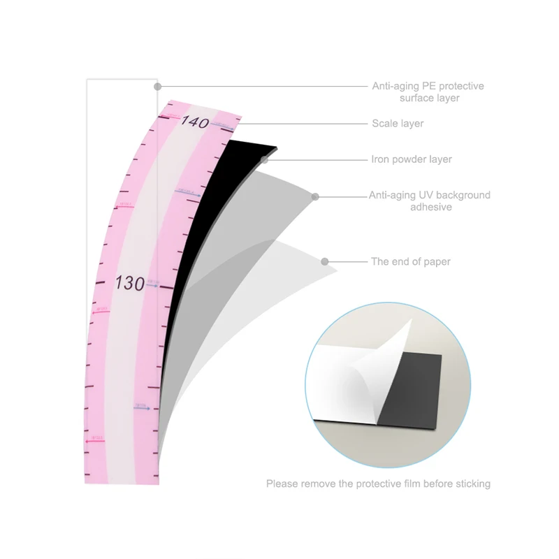 Unicorn Children's Size Ruler Children's Room Wall Growth Map Cartoon Magnetic Height Ruler manufacture