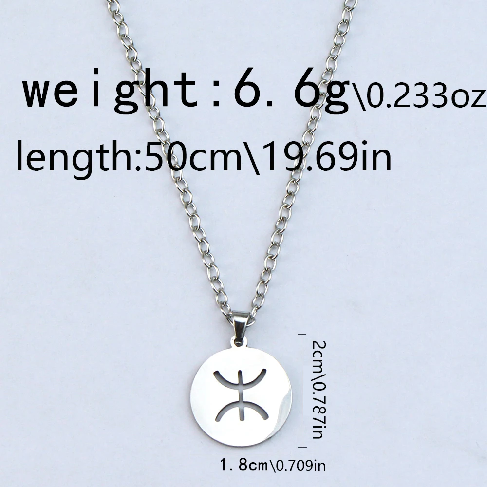 Collier symbole berbère en argent, pendentif amazigh africain, breloque