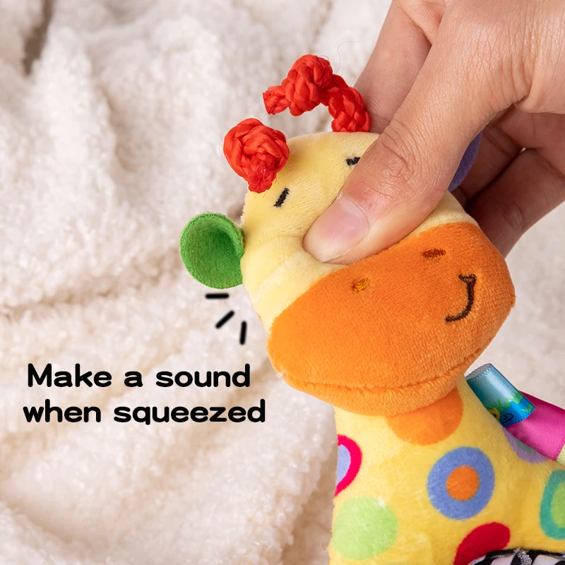 Плюшевые погремушки ручной работы с жирафом милая безопасная коробка кольцо игрушки силиконовый детский Прорезыватель для зубов Набор рождественских