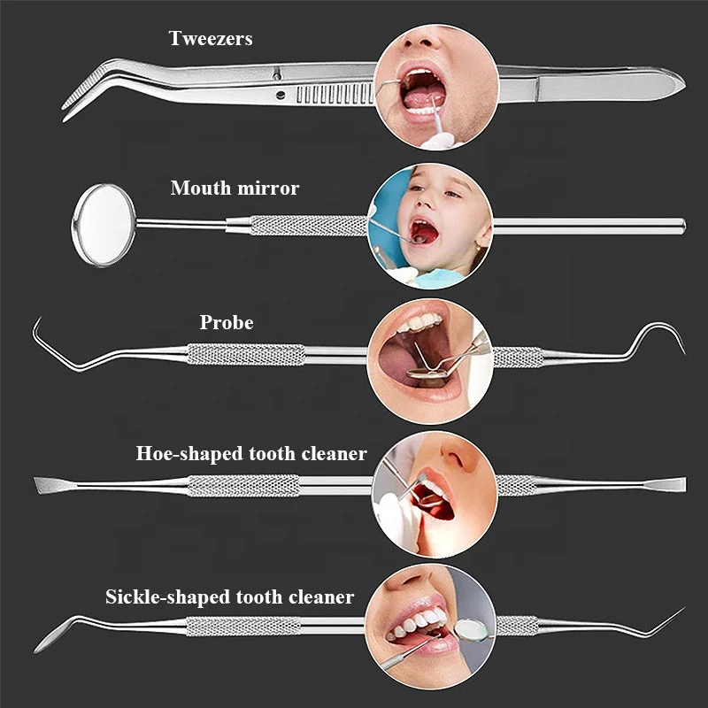Dental Tools Instruments Stainless Steel Dental Hygiene Kit Set Dental