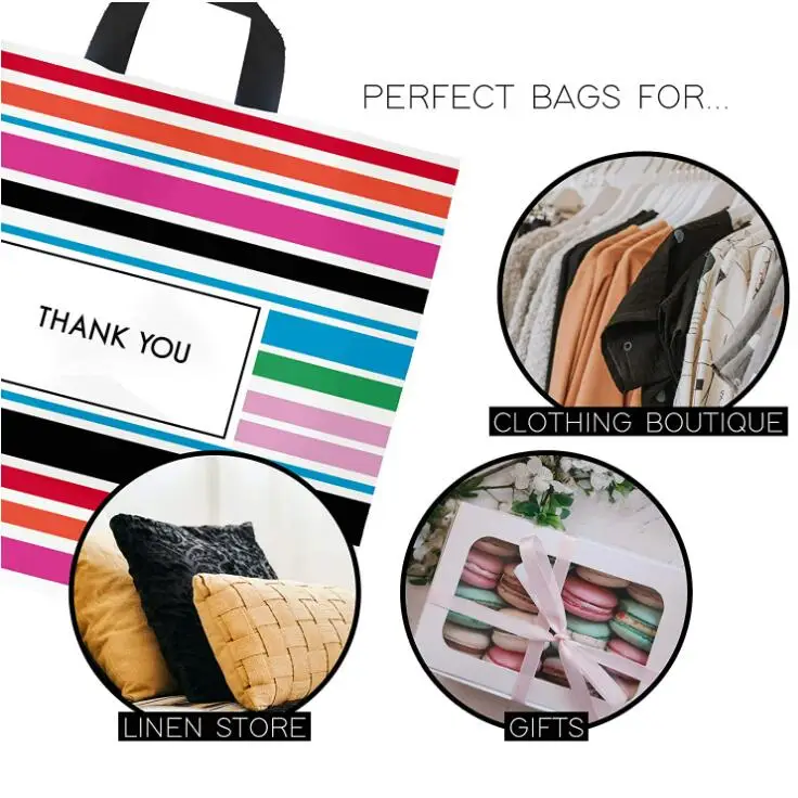 High Quality Custom Print Logo Plastic Soft Loop Handle Shopping