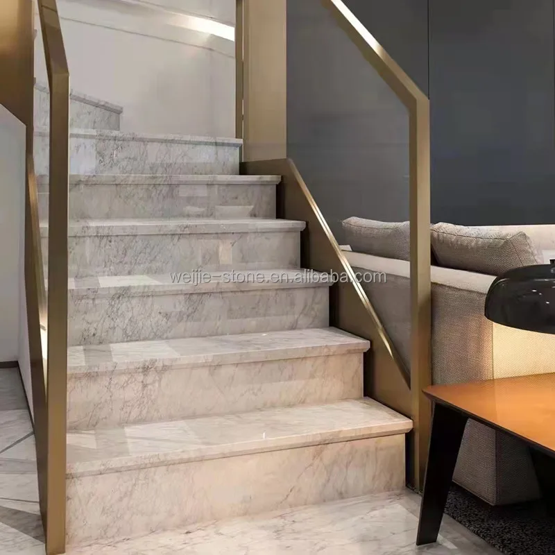 天然石ポリッシュビアンコカララホワイトマーブルスラブ、ジョイア