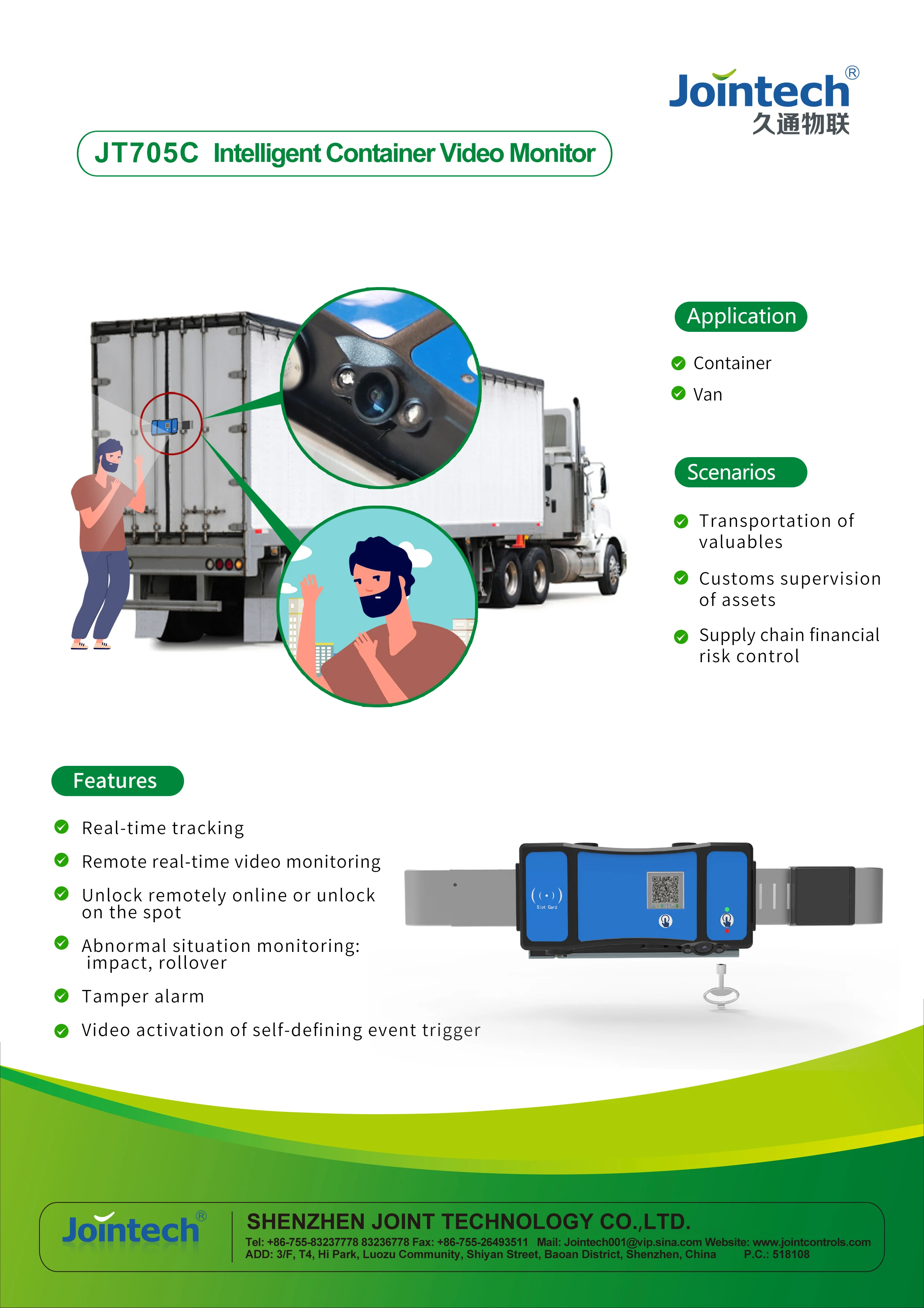 Jointech Jt705c Gps Video Lock Cargo Transportation Tracking Fleet Cameras Padlock Truck Trailer