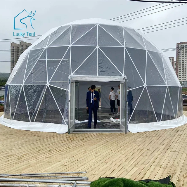 100 Seater Tent Event Party Wedding Outdoor Tents Trade Show Reception Dome Tent with Double Open Glass Door